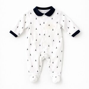 Jacadi Paris Footed Pajamas Eiffel Tower Print – Baby Size 0-3 Months